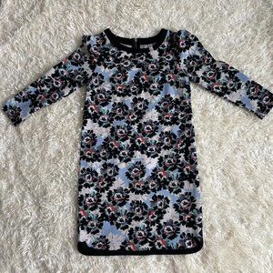 Floral 3/4 Sleeve Zip Dress